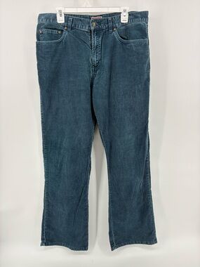 Tommy Hilfiger Dark Teal Straight-Leg Corduroy Pants